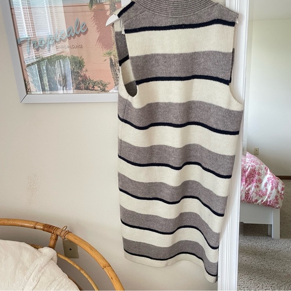 Anthropologie Pencey Striped Longline Sleeveless Cardigan Vest in Size Large - Picture 8 of 8